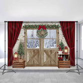 Lofaris Curtain Christmas Wreath Backdrop For Party